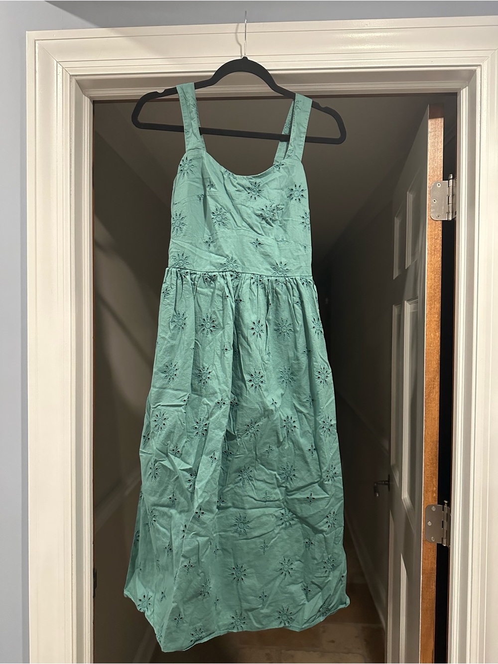 J. Crew Seafoam Green Eyelet Midi Dress